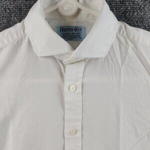 Hilditch & Key Finest Two Fold Cotton Men 14.5 White Shirt Button Up French Cuff